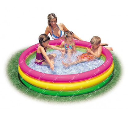 57422 Бассейн надувной Радуга малый 147х33 надувной пол
