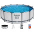 5618W Bestway Круглый каркасный бассейн, 396х122см+фильтр-насос, лестница, тент